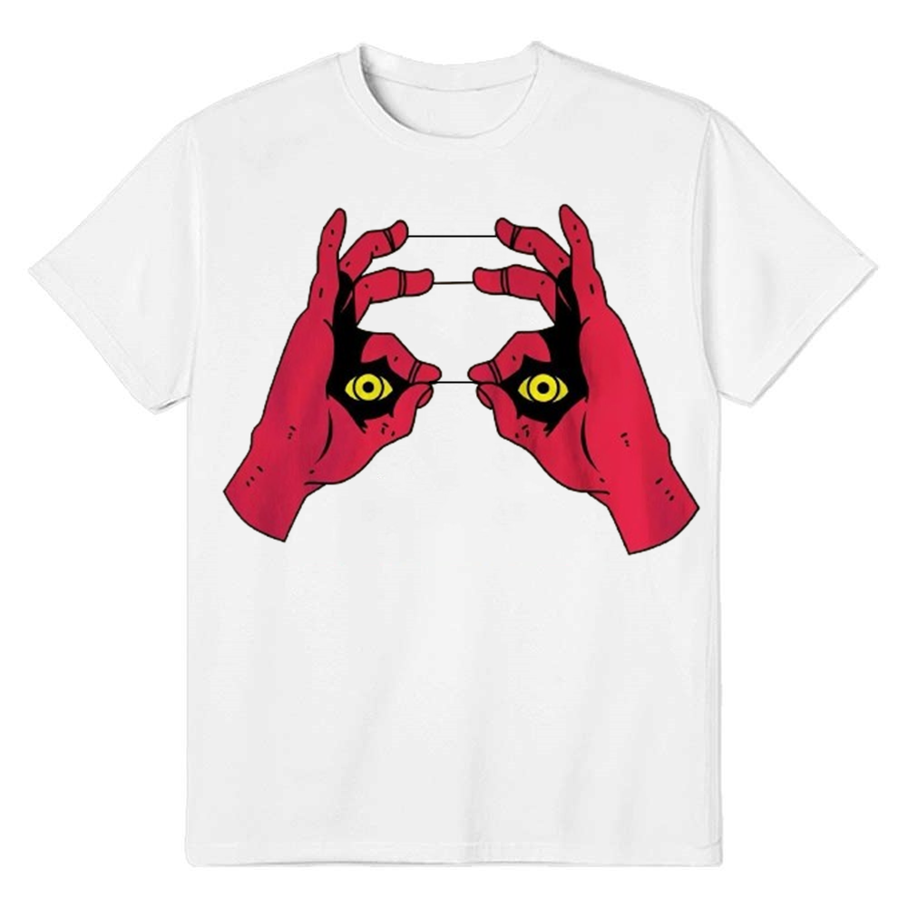 Adult Unisex Horror Daemon Eyes Emotion Halloween Black Short Sleeve T-shirt Outfits Top Costume