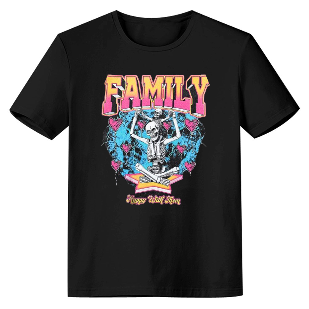 Adult Unisex  Skull Horror Pattern Halloween Black Short Sleeve T-shirt Outfits Top Costume