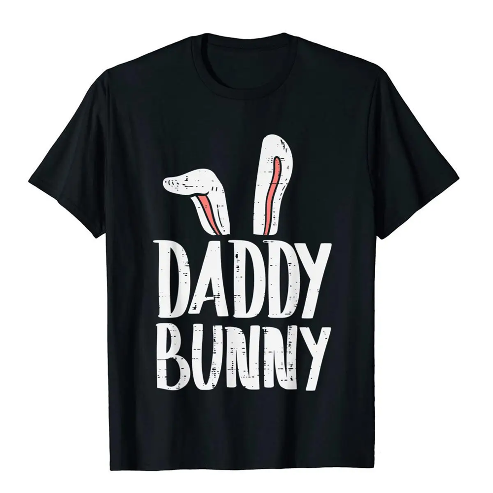 Adult Unisex Easter Rabbit Ears Bunny Black Short Sleeve T-shirt Outfits Top Costume
