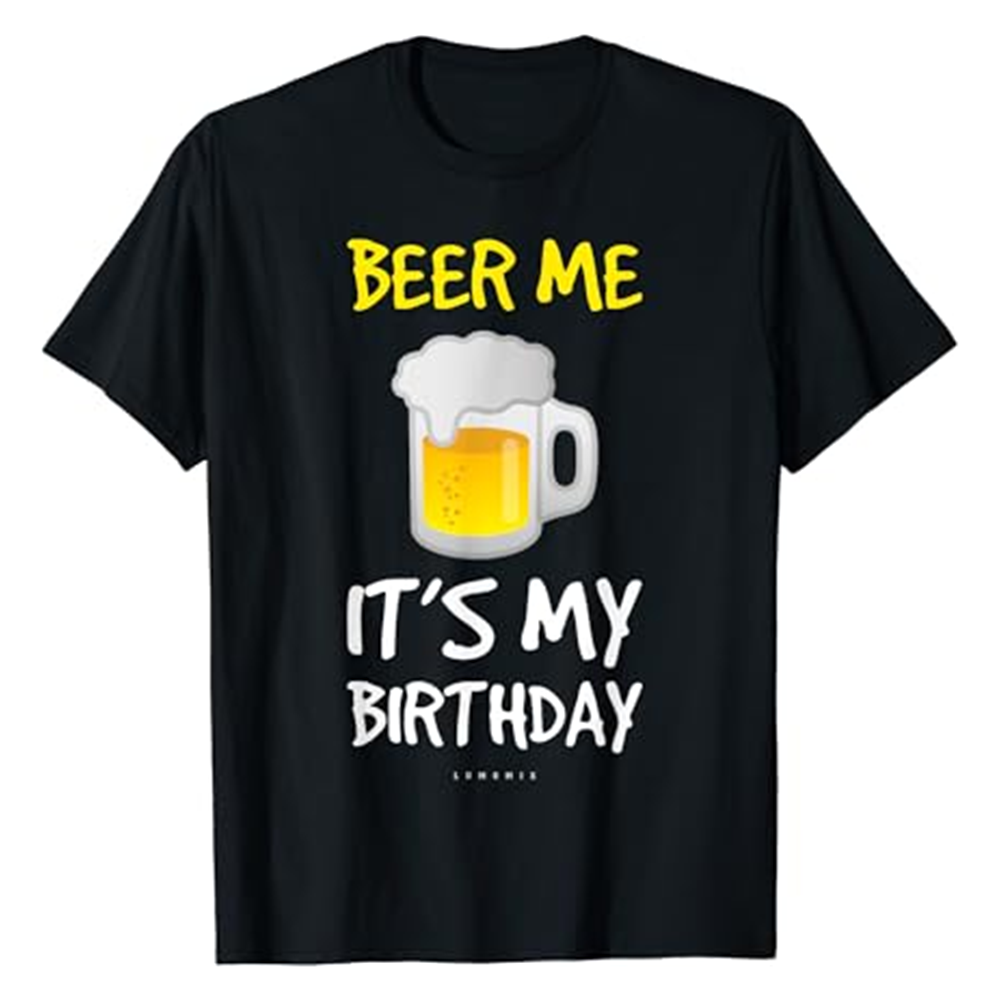 Adult Drinking Beer Me Its My Birthday Birthday Party Black Short Sleeve T-shirt Outfits Top Costume
