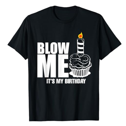 Adult Blow Me Birthday Party Black Short Sleeve T-shirt Outfits Top Costume
