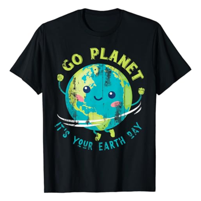 Adult Cute Earth Day Black Short Sleeve T-shirt Outfits Top Costume