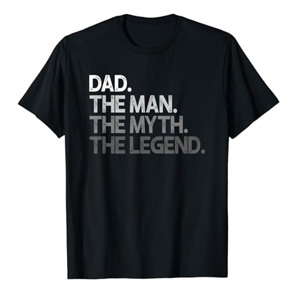 Adult Dad Gift The Man Father's Day Black Short Sleeve T-shirt Outfits Top Costume