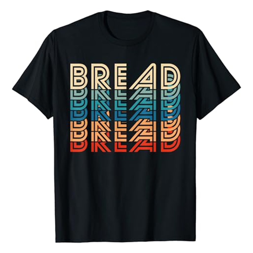 Adult Unisex Funny Bread Retro Vintage Carb Gluten Foodie Food Lover Black Short Sleeve T-shirt Costume