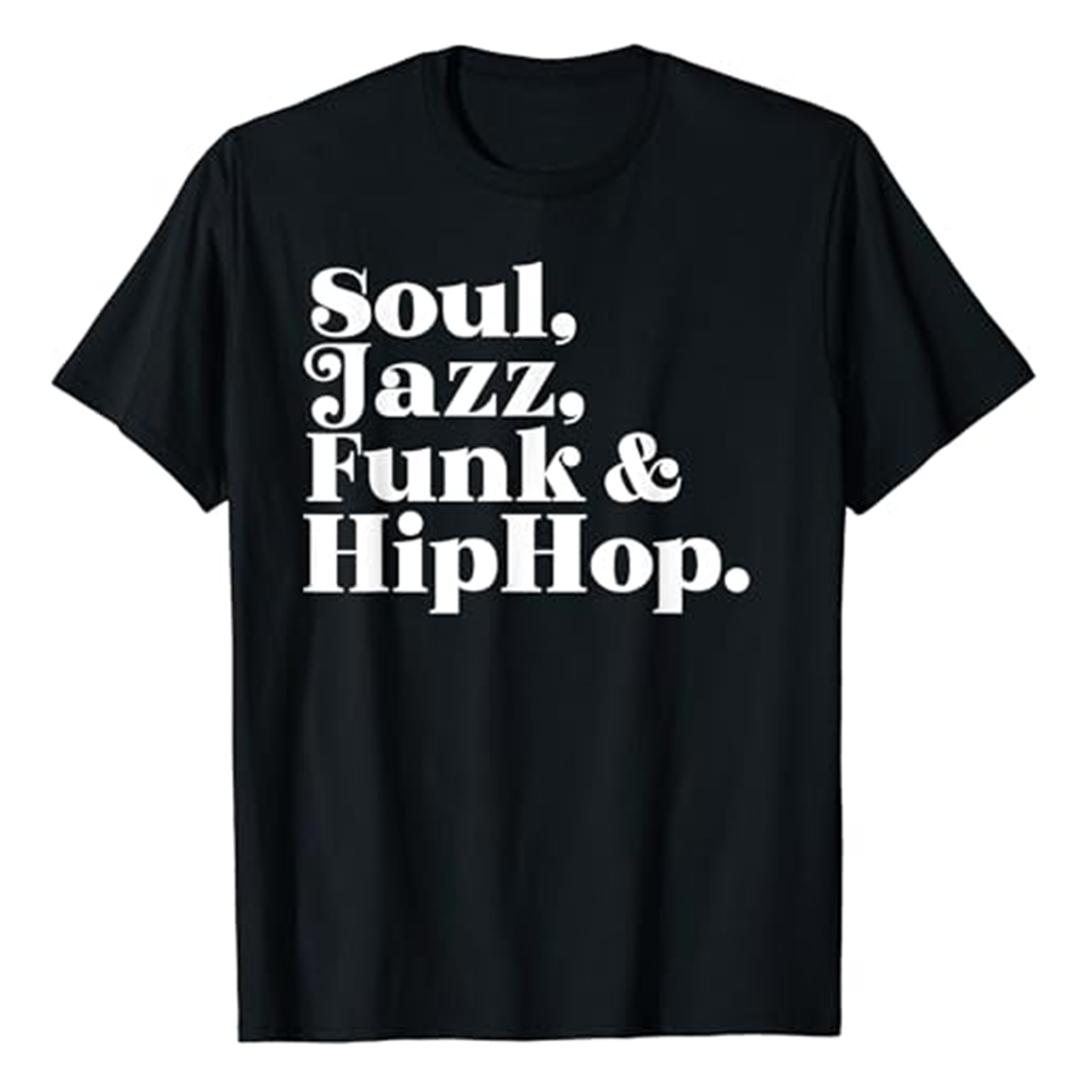 Adult Unisex Soul Jazz Funk Hip Hop Music Festival Black T-shirt Costume