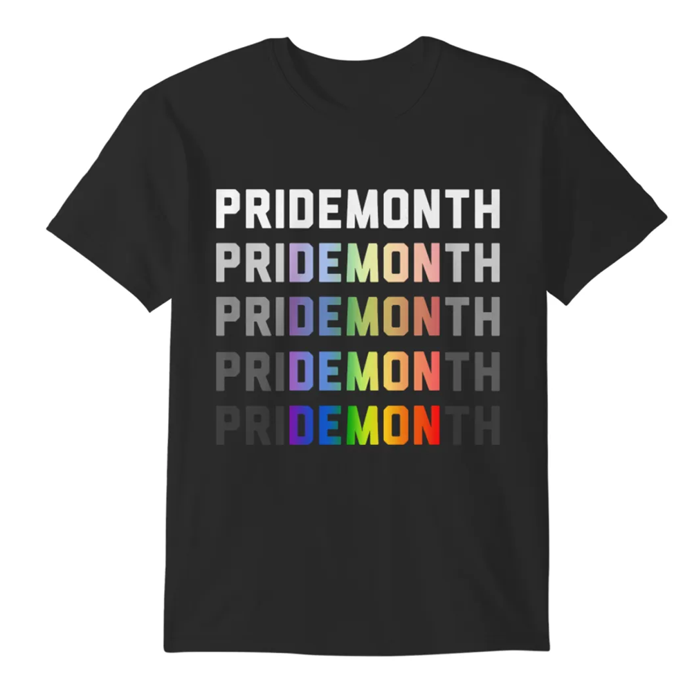 Adult Unisex Letter Pride Month Black T-shirt Costume