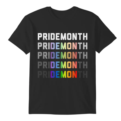 Adult Unisex Letter Pride Month Black T-shirt Costume