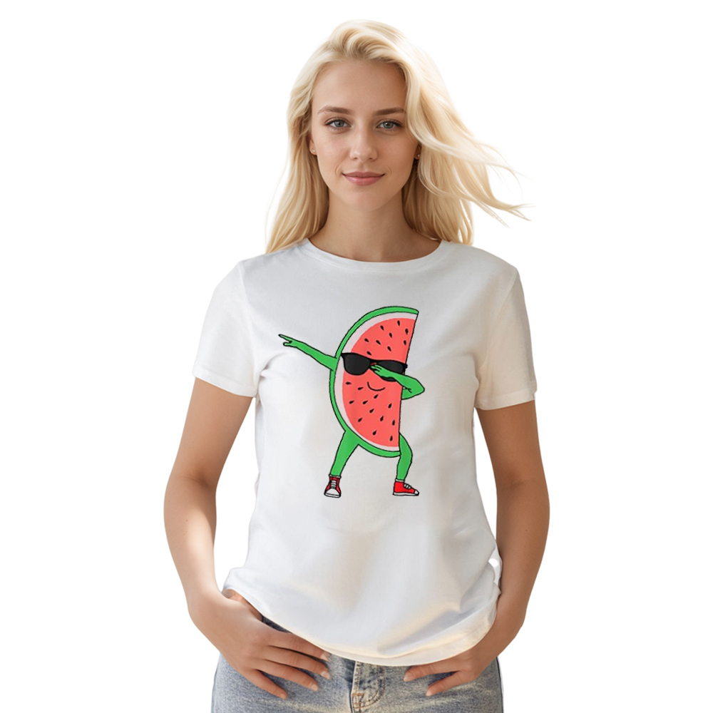 Adult Unisex Watermelon Kawaii Summer Fruit Food Lover White T-shirt Costume