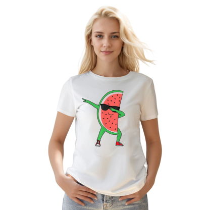Adult Unisex Watermelon Kawaii Summer Fruit Food Lover White T-shirt Costume