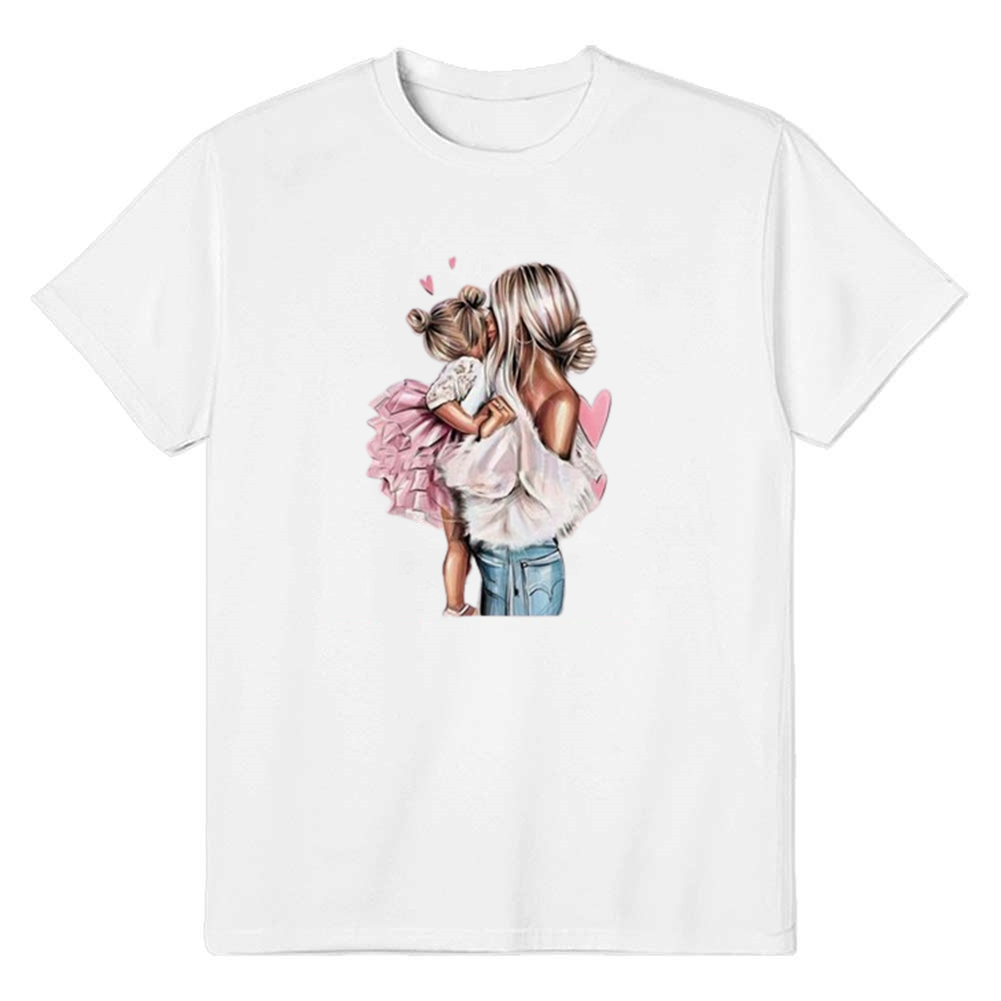 Adult Unisex Beautiful Mom Mother's Day White Short Sleeve T-shirt Outfits Top Costume