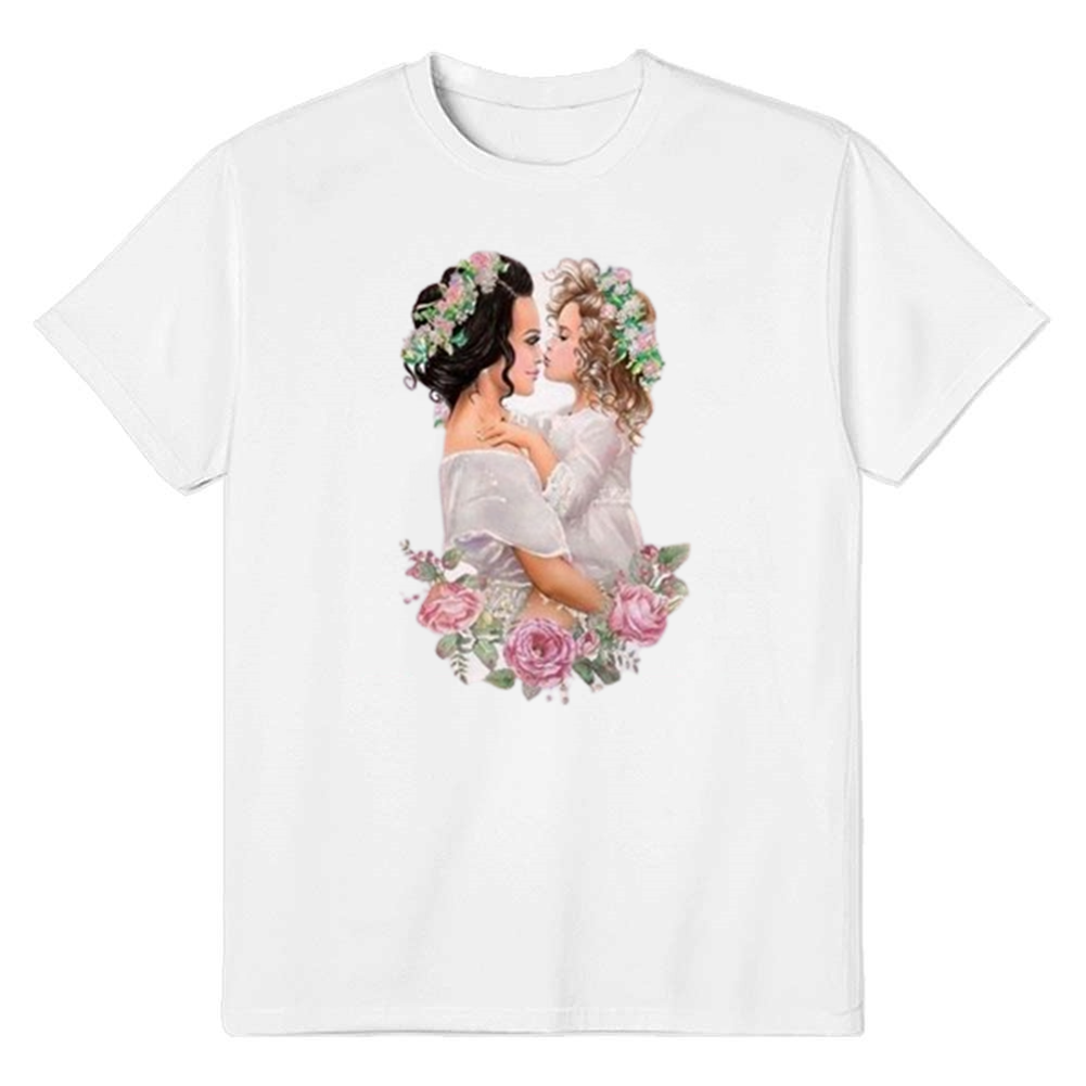 Adult Unisex Kiss Mom Daughter Mother's Day White Short Sleeve T-shirt Outfits Top Costume