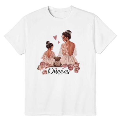 Adult Unisex Dancing Mom Daughter Mother's Day White Short Sleeve T-shirt Outfits Top Costume