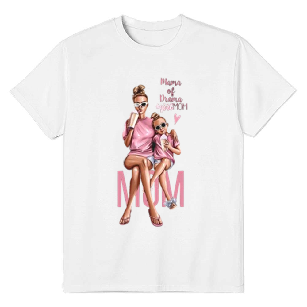 Adult Unisex Queen Mom Mother's Day White Short Sleeve T-shirt Outfits Top Costume