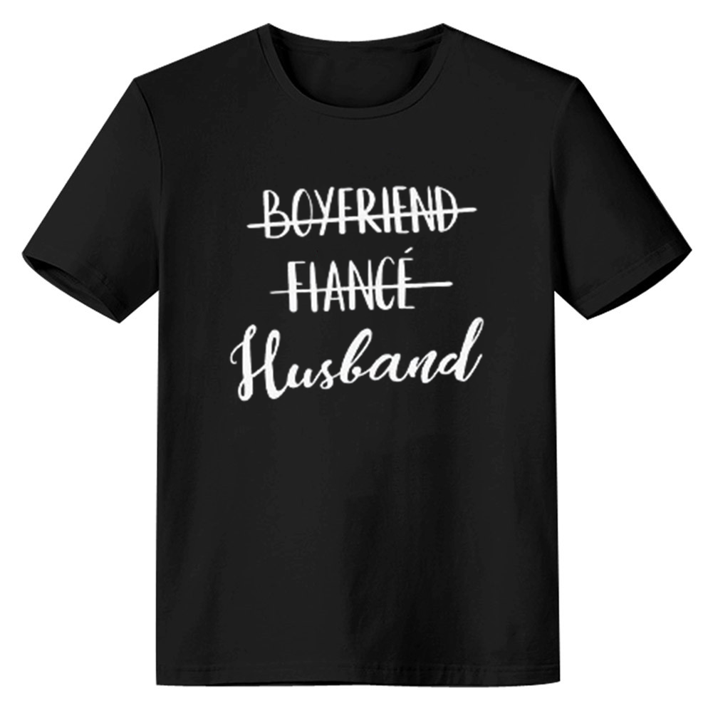 Adult Boyfriend Fiance Husband  Bachelor Party Black T-shirt Costume