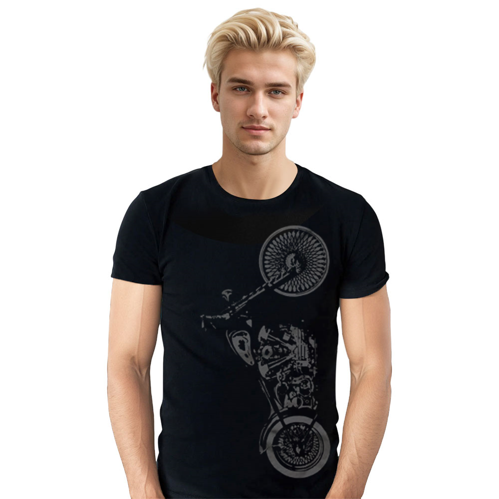 Adult Unisex Motorbike Lover Black T-shirt Costume