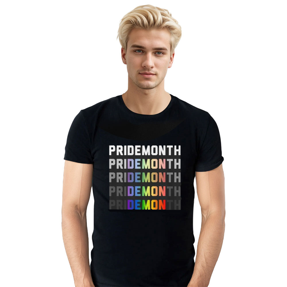 Adult Unisex Letter Pride Month Black T-shirt Costume