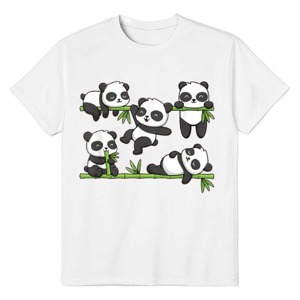 Adult Unisex Cute Kawaii Panda Wild Animals Nature Lover White T-shirt Costume