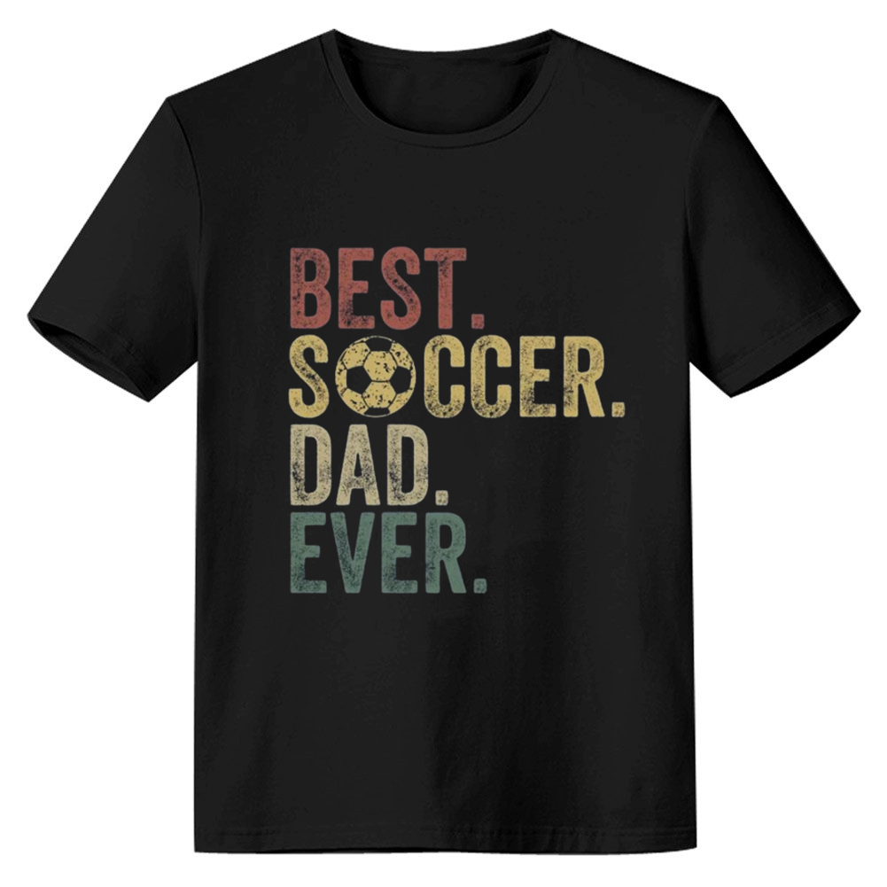 Adult Unisex Best Soccer Dad Ever Football Lover Black T-shirt Costume