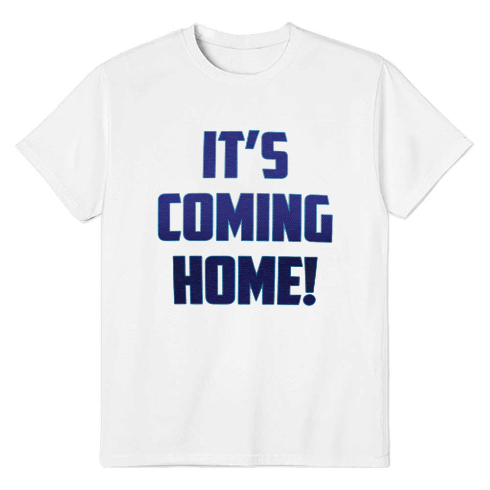 Adult Unisex Football England Its Coming Home Letter White Soccer T-shirt Costume