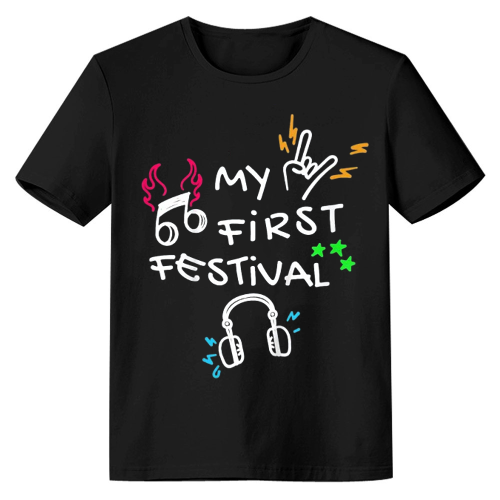 Adult Unisex My First Music Festival Black T-shirt Costume