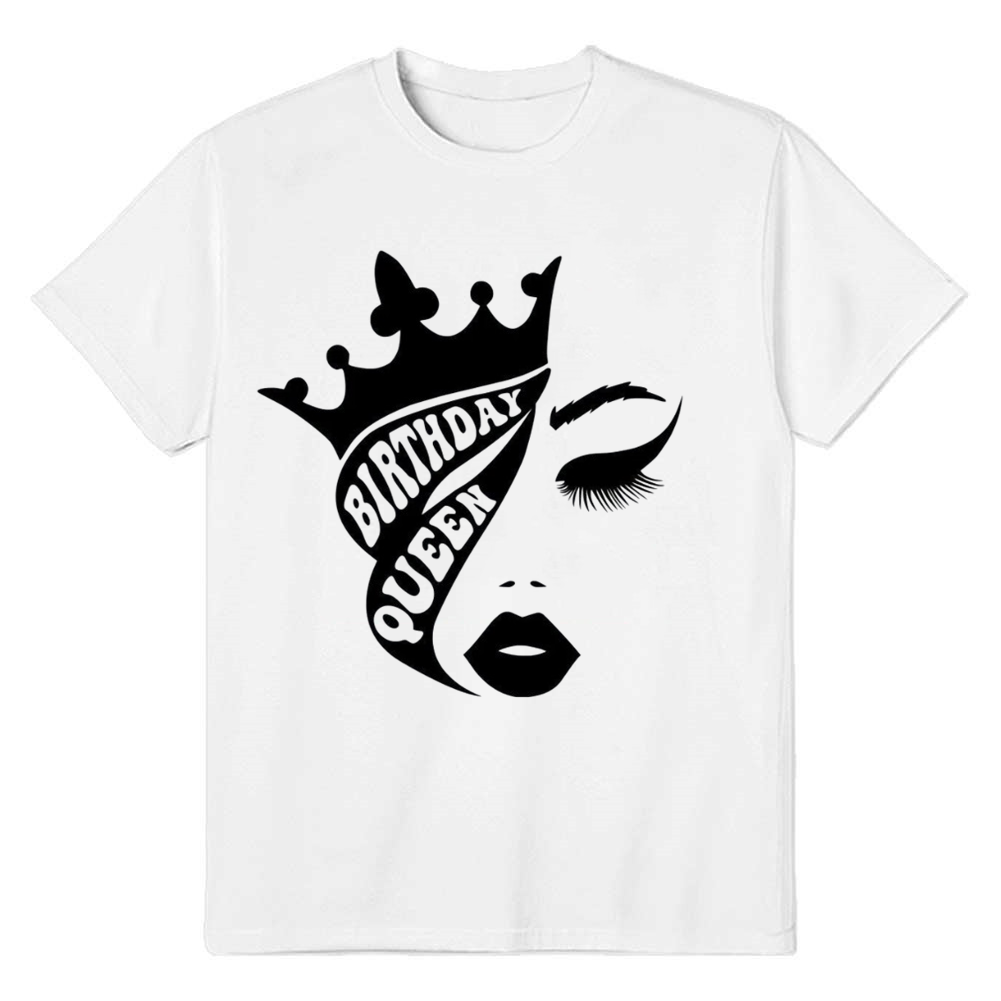 Adult Woman Birthday Party White Gift Short Sleeve T-shirt 