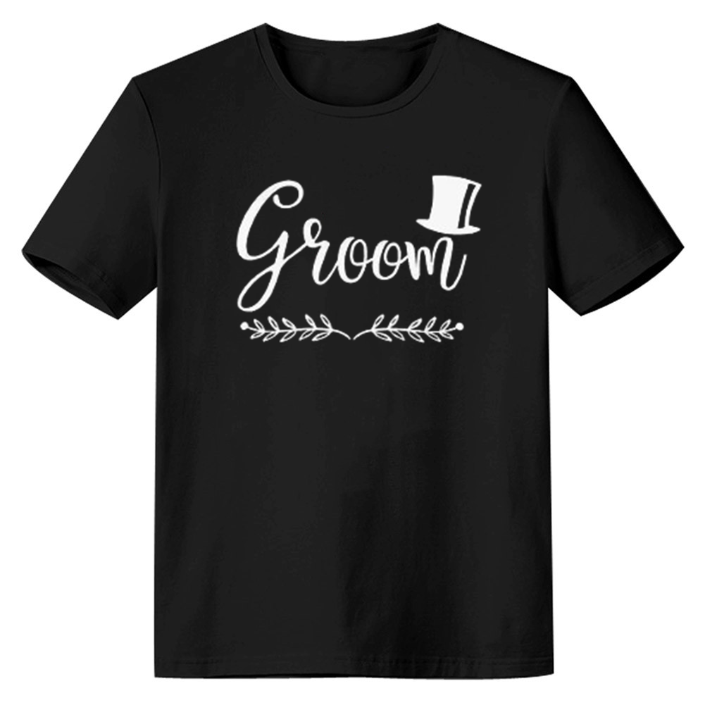 Adult Unisex Groom Wedding Celebration Bachelor Party Funny Black T-shirt Costume