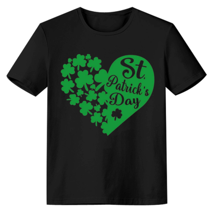 Adult Unisex St. Patrick's Day Luck Of The Irish Black T-shirt