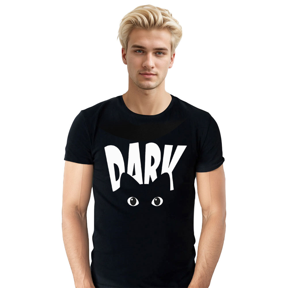 Adult Unisex Black Cat Tee Dark Cat Pet Lover Black T-shirt