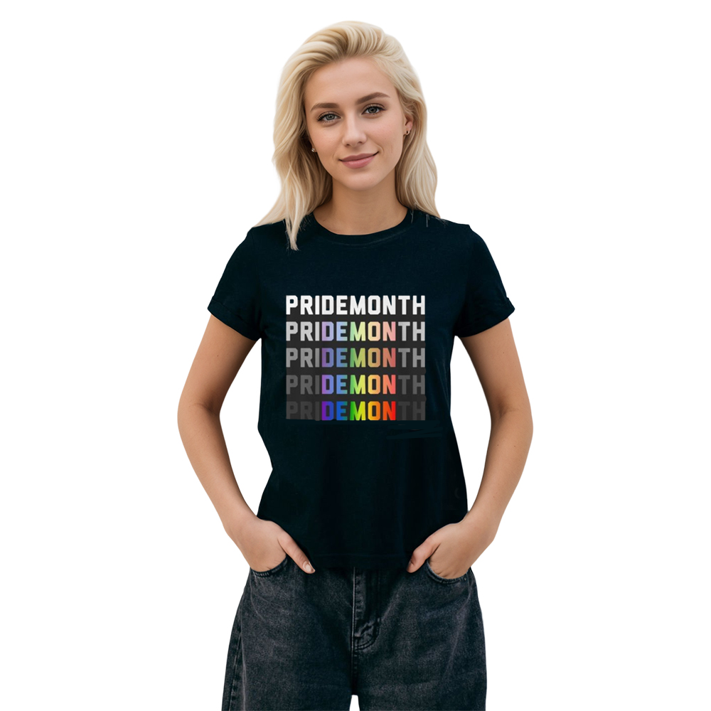 Adult Unisex Letter Pride Month Black T-shirt Costume