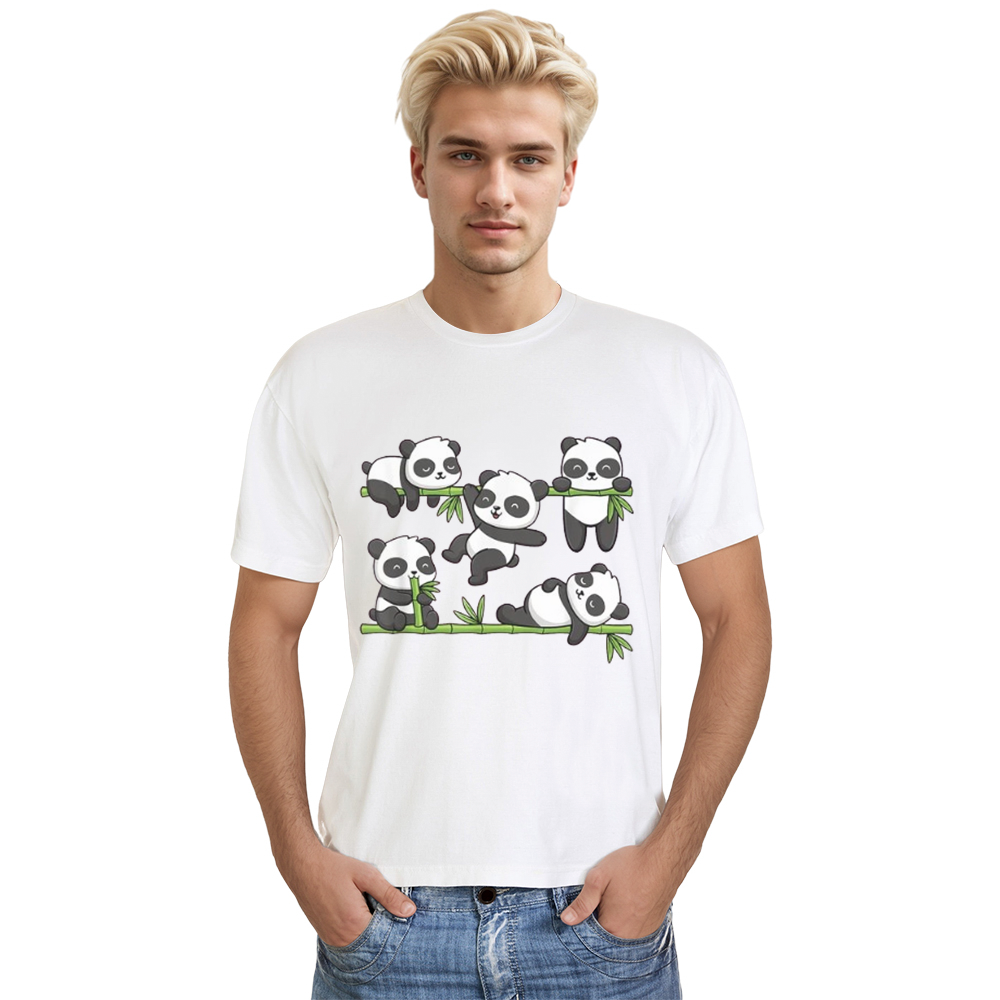 Adult Unisex Cute Kawaii Panda Wild Animals Nature Lover White T-shirt Costume