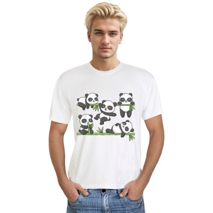 Adult Unisex Cute Kawaii Panda Wild Animals Nature Lover White T-shirt Costume