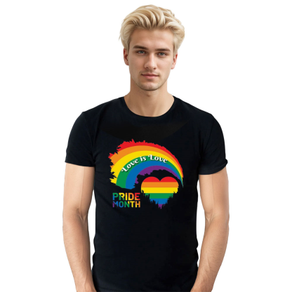 Adult Unisex LGBTQ Rainbow Pride Month Black T-shirt Costume