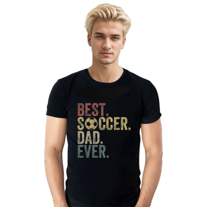 Adult Unisex Best Soccer Dad Ever Football Lover Black T-shirt Costume