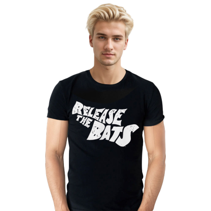 Adult Unisex Vintage Release The Bats Vampire Halloween Black T-shirt Costume