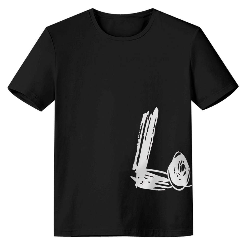 Adult Unisex Letter Love Valentine's Day Couple Tee Black Letter T-shi