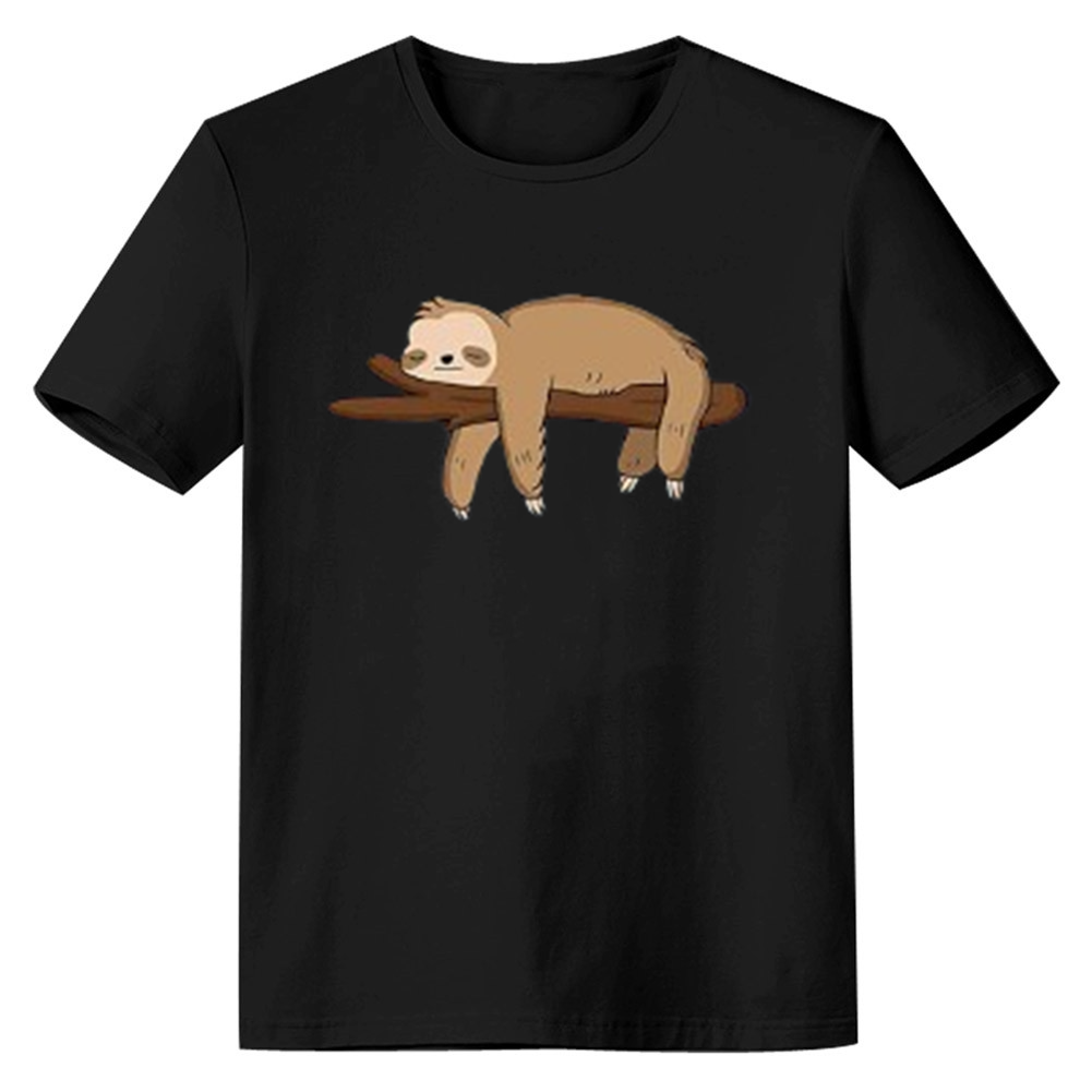 Adult Unisex Cute Sloth Wild Animals Black T-shirt Costume