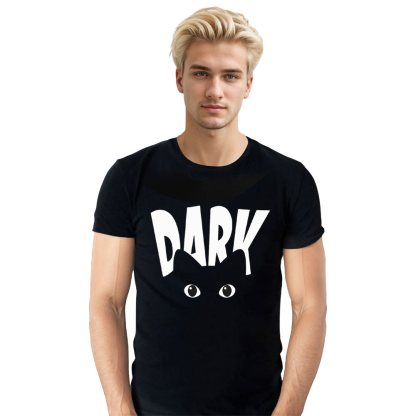 Adult Unisex Black Cat Tee Dark Cat Pet Lover Black T-shirt