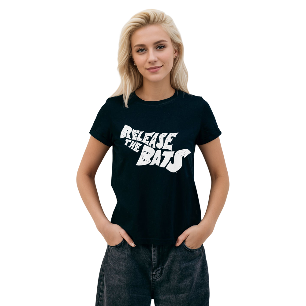 Adult Unisex Vintage Release The Bats Vampire Halloween Black T-shirt Costume