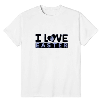 Adult Unisex Letter I Love Easter White Short Sleeve T-shirt Outfits Top Costume