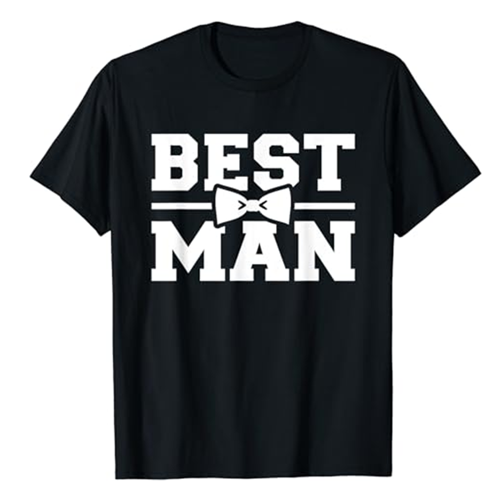 Adult Unisex Best Man Stag Bachelor Party Black T-shirt Costume