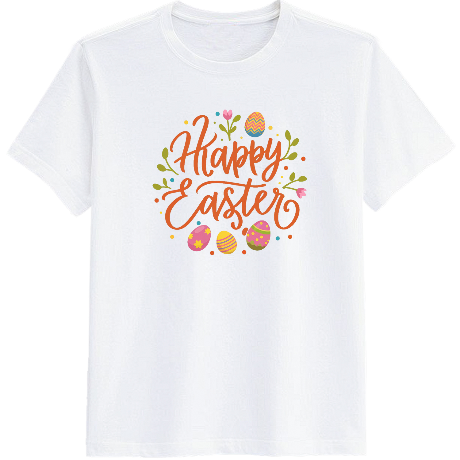 Adult Happy Easter Red Egg White Short Sleeve T-shirt Outfits Top Costume
