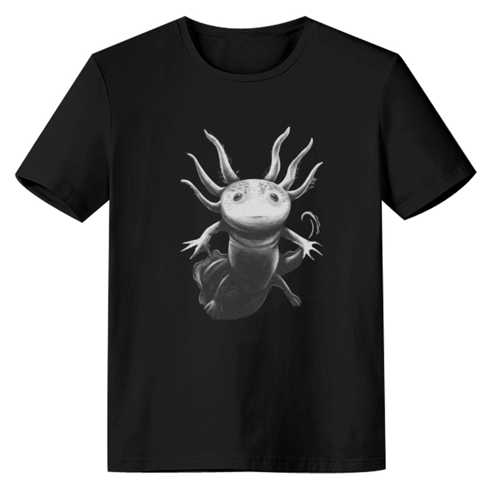 Adult Unisex Axolotl Animals Lover Black T-shirt