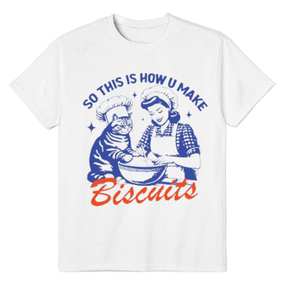 Adult Unisex Cat Biscuits Pet Lover White T-shirt Costume