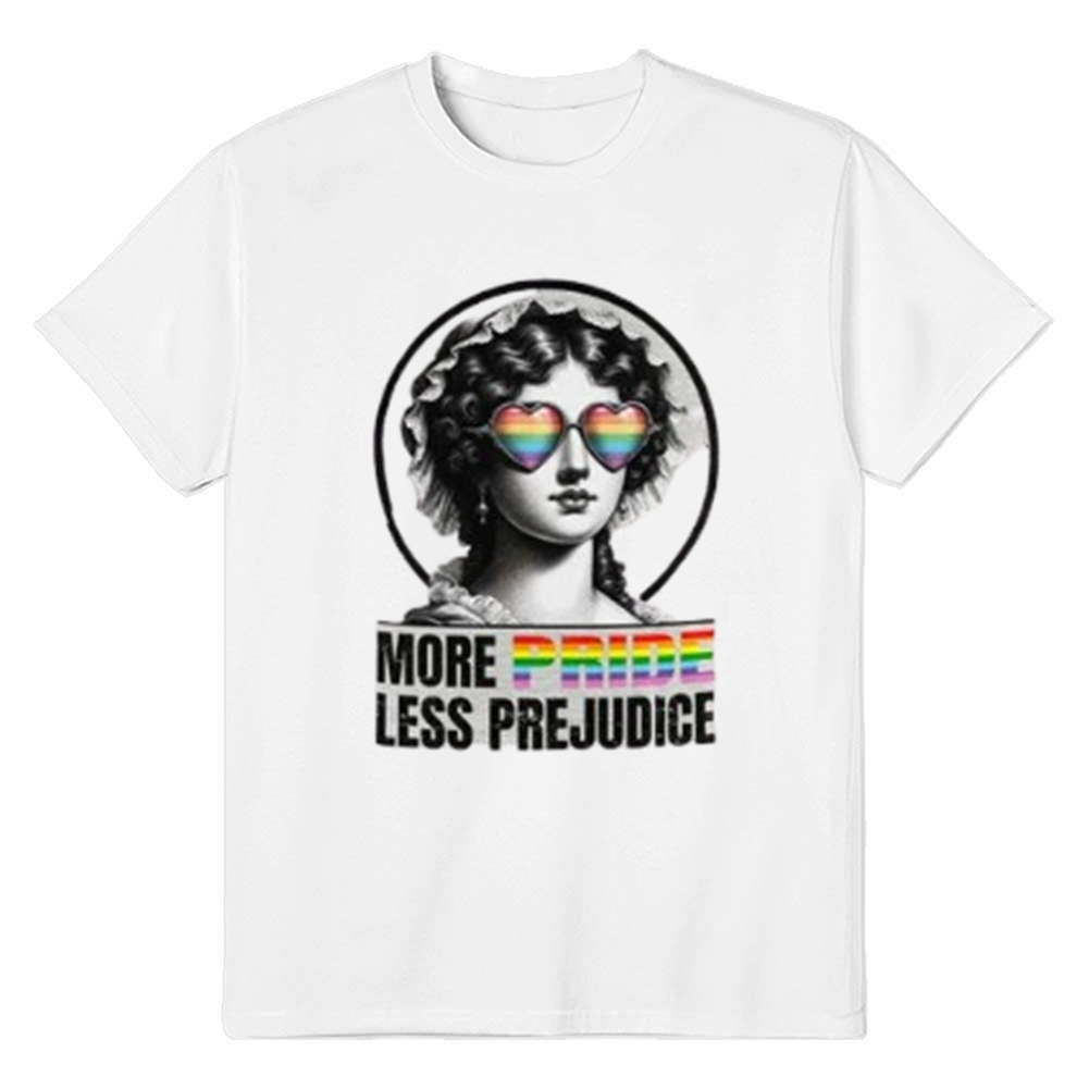 Adult Unisex Less Prejudice Pride Month White T-shirt Costume
