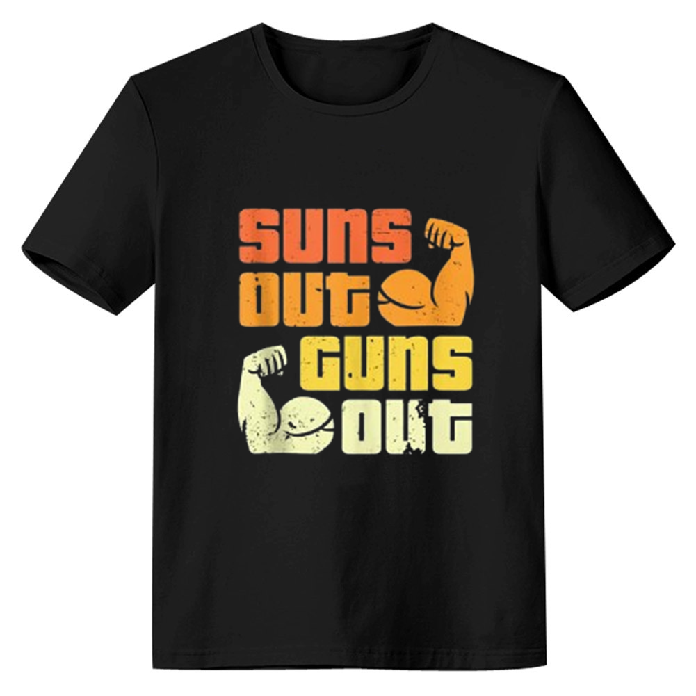 Adult Bodybuilding Sun's Out Fitness Gym Workout Sport Black T-shirt Costume