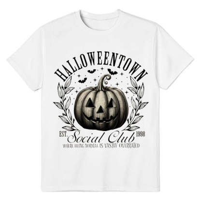 Adult Unisex Retro Pumpkin Halloween White T-shirt Costume