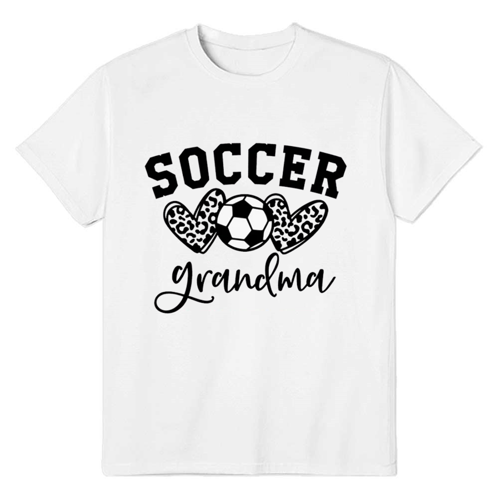 Adult Unisex Football Soccer Grandma Lover White T-shirt Costume