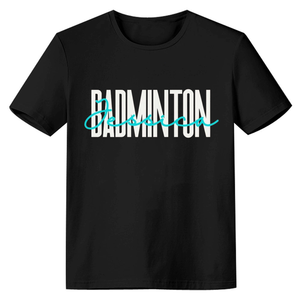 Adult Unisex Badminton Gift Black Sport T-shirt Costume
