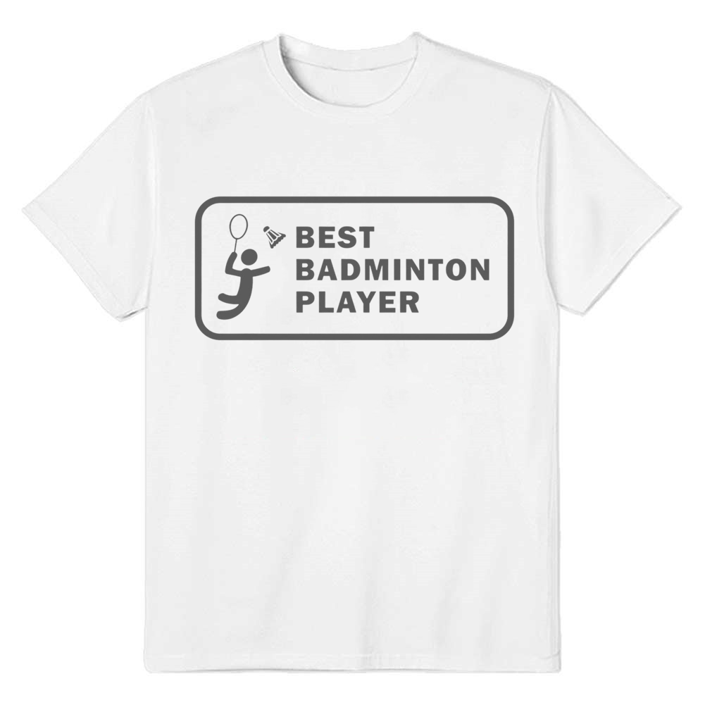 Adult Unisex Best Badminton Player White Sport T-shirt Costume