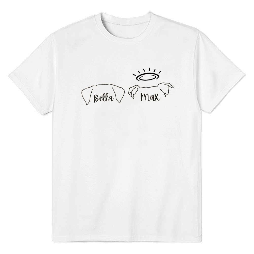 Adult Unisex Dogs Ear Pet Lover White T-shirt Costume